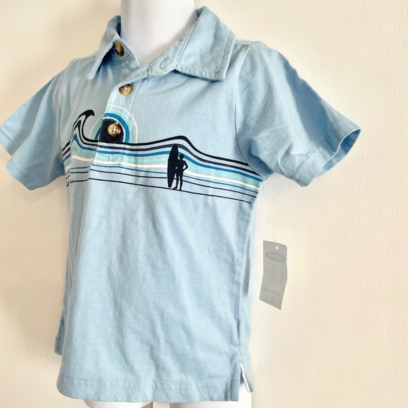 🆕Old Navy Blue Shirt Sleeve Polo 18-24 Months - Picture 3 of 4